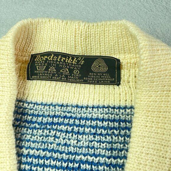 Nordstrikk Cardigan Sweater Mens Large Fair Isle Nordic Knit Wool Norway Vintage - Picture 3 of 7